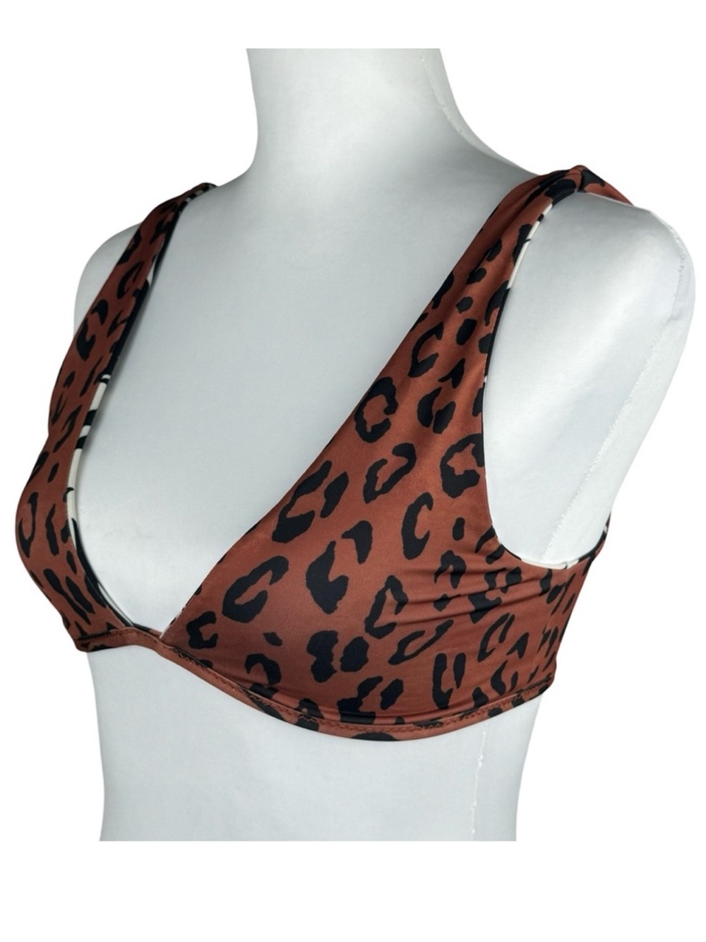 NWT Billabong Spotted N Paradise Reversible Ava Tank Bikini Top Leopard Tropical - Picture 12 of 15